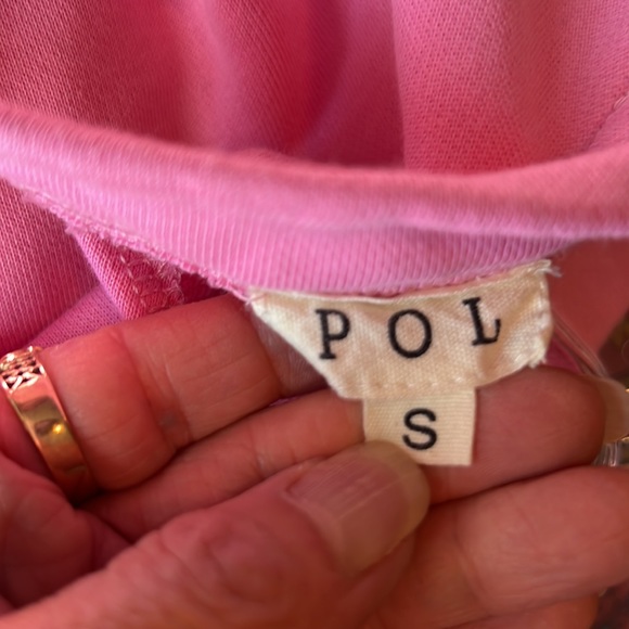 POL Pink Open Back Sweatshirt w/Strappy Criss Cross & Oversized Sz S - Picture 5 of 7